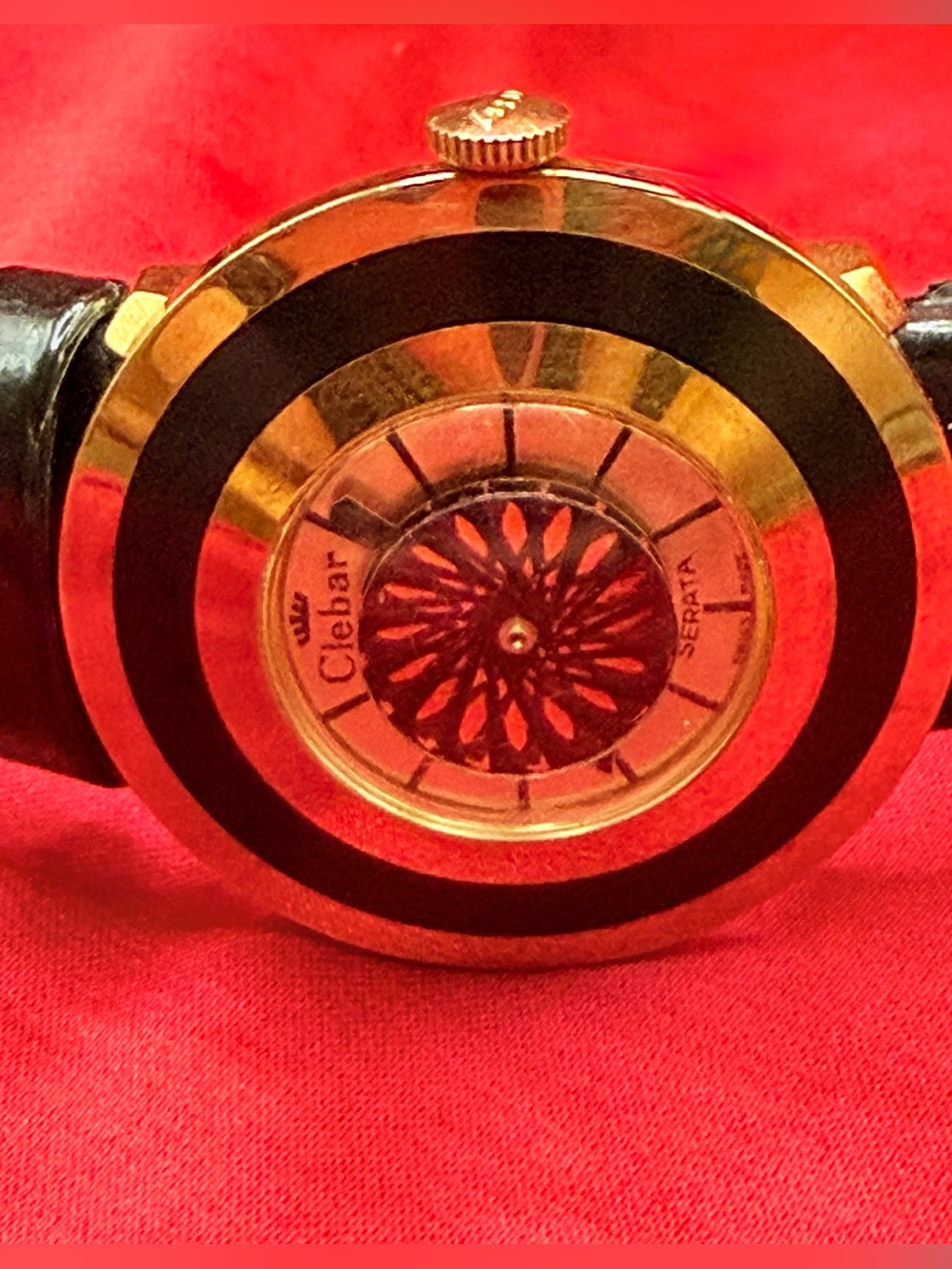 Vintage gold and black Serata Clebar watch